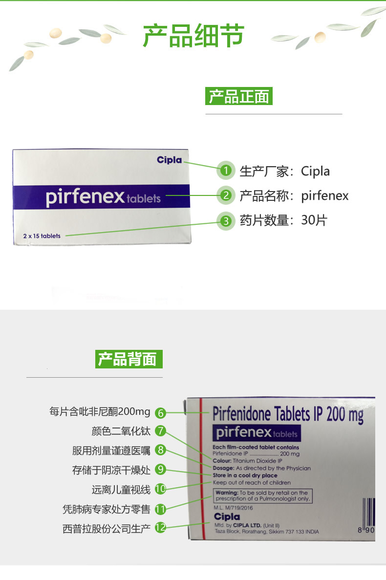 cipla吡非尼酮中文说明书